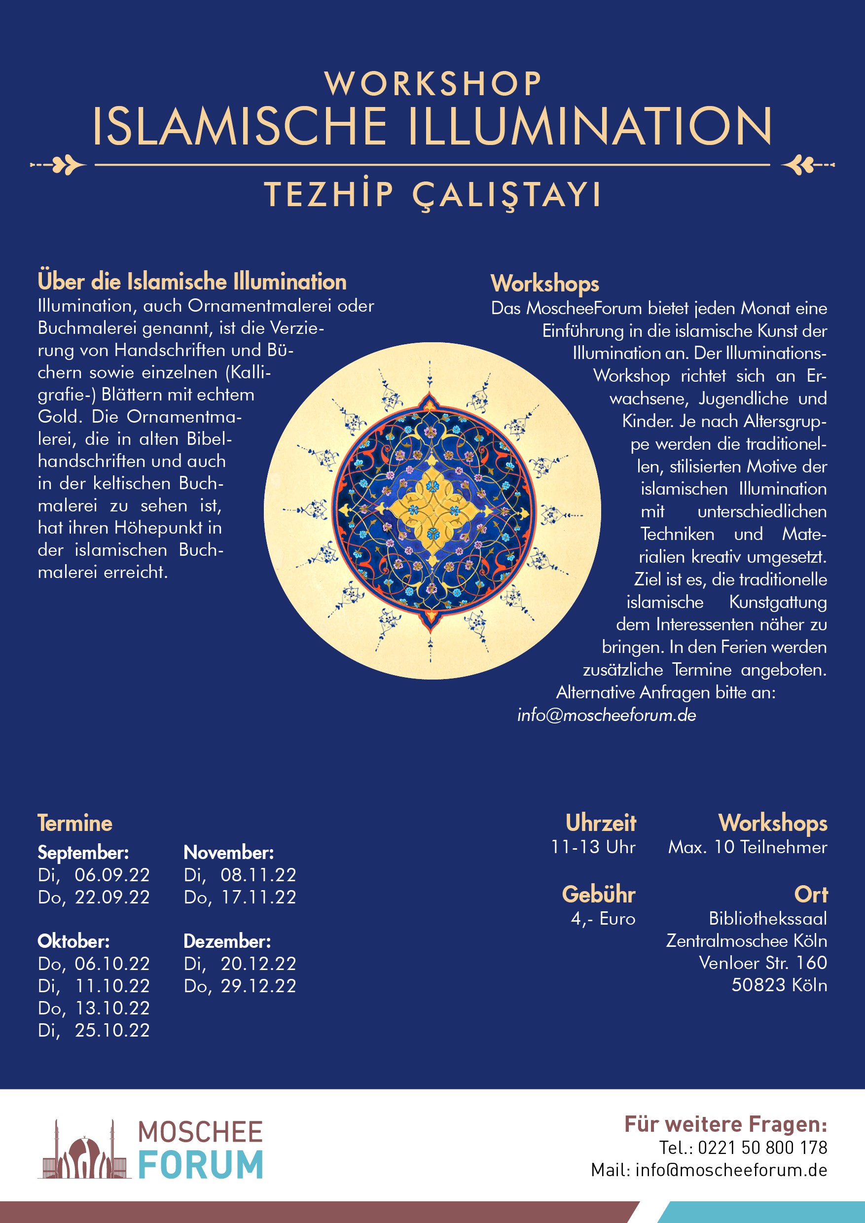 Workshop-Reihe “Islamische Illumination”  Tezhip Çalıştay Dizisi